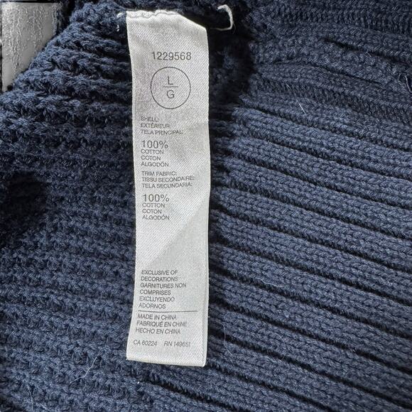 Buffalo David Bitton Commando Sweater Men's L Navy Waffle Knit Pullover Fall - Picture 5 of 7